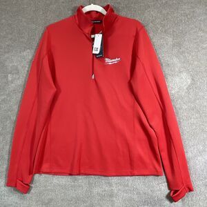 Cutter & Buck Pullover Mens XL (more like a small) Red Milwaukee CB DryTec 50+